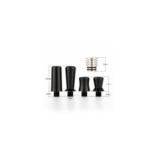 510 Ss & Epoxy Resin  4 In 1 Drip Tip Black