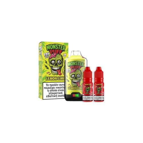 Monster Puff 28K Kit Lemon Lime Συσκευή 2ml & 2x10ml 20mg
