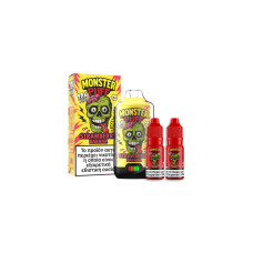 Monster Puff 28K Kit Strawberry Banana Συσκευή 2ml & 2x10ml 20mg